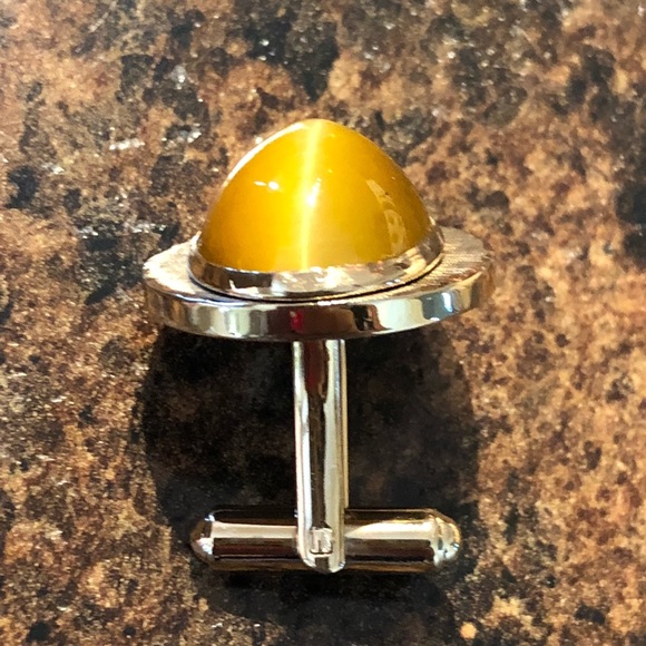 Vintage Tigers Eye Cuff Links - Picture 2 of 4